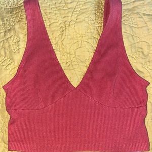 pink crop top